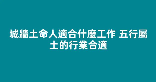 城牆土命人適合什麼工作 五行屬土的行業合適